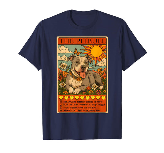The Pitbull Tarot Card Pit Bull Lover Floral Cute Pittie Mom T-Shirt