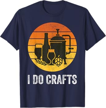 Home Brewing Retro Sunset Silhouette I Do Crafts T-Shirt