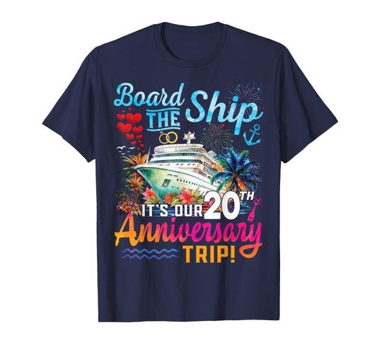 Husband Wife 20th Marriage Anniversary Cruise Ship Vacation T-Shirt