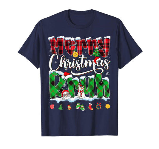 Bruh Merry Christmas Plaid Saying Bro Greeting Boy Men Kid T-Shirt