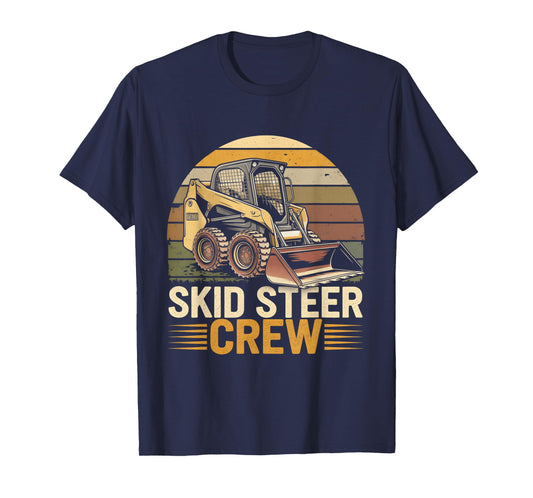 Retro Skid Steer Crew Vintage Heavy Equipment Operator T-Shirt