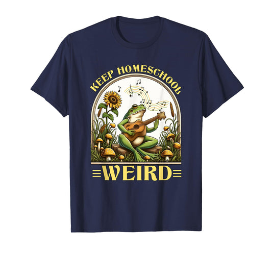 Funny Homeschool Teaching Keep Homeschool Weird Frog Kids T-Shirt
