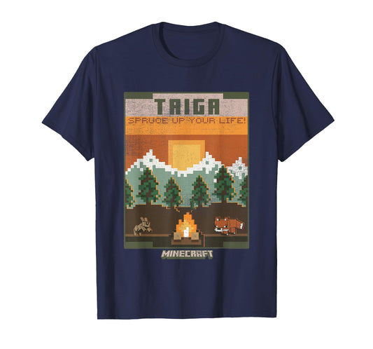 Minecraft Taiga Landscape Spruce Up Your Life Poster Vintage T-Shirt
