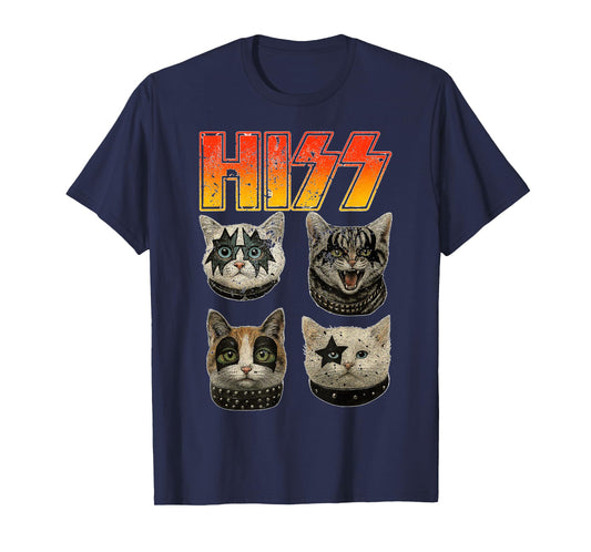 Hiss Cats Rock Kittens Kitty Rocking Music Cat Lovers T-Shirt