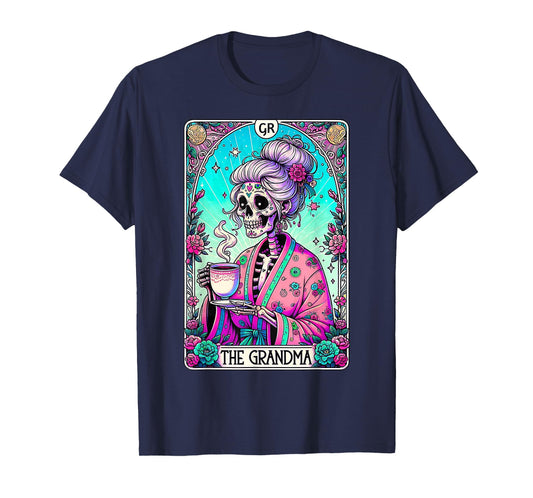 The Grandma Tarot Card Skeleton Mothers Day Witch Mom Skull T-Shirt