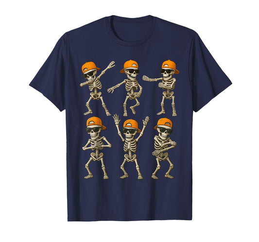Funny Skeleton Dancing Crew Halloween Costume Boy Kids Mens T-Shirt