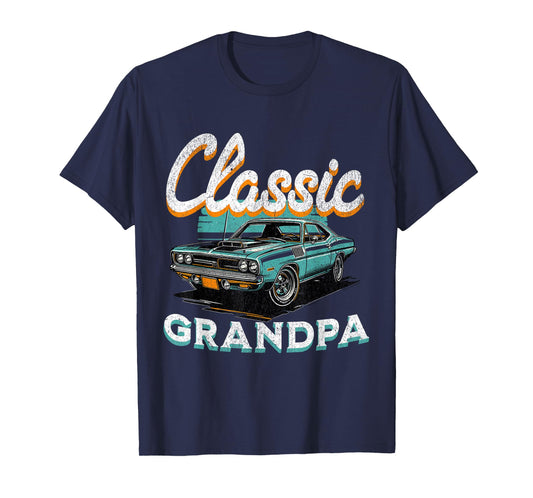 Vintage Funny Grandpa Classic Car Graphic Father's Day T-Shirt