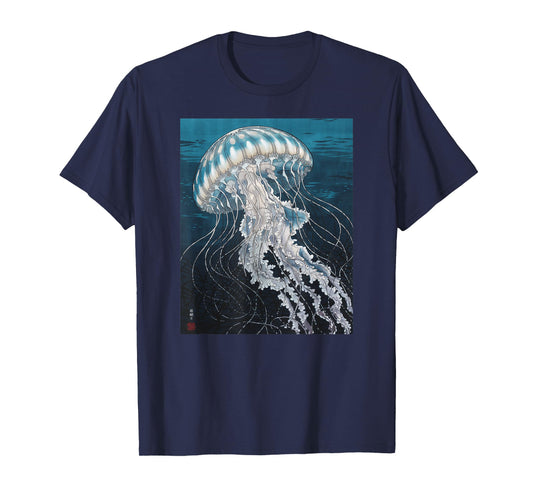 Japanese Art Jelly Fish Kyosai Vintage Japan Artwork T-Shirt