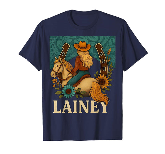 Lainey Vintage Western Cowgirl Gift for Men Women Kid Girl T-Shirt