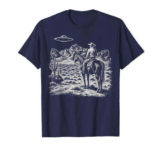 UFO Western Country Vintage Cowboy T-Shirt