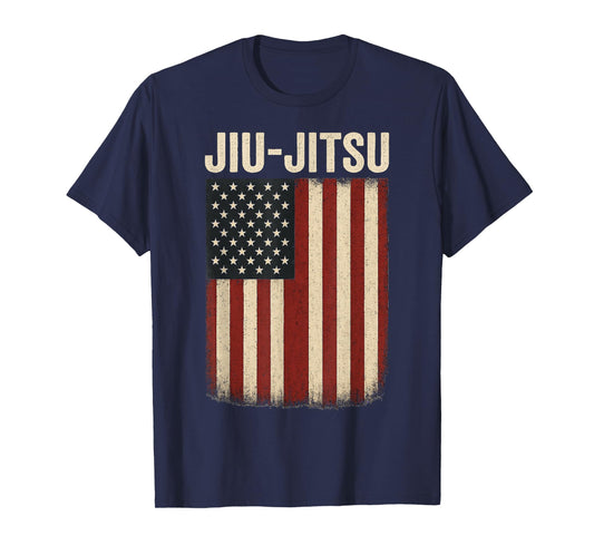 Jiu Jitsu American Flag US United States Patriotic T-Shirt