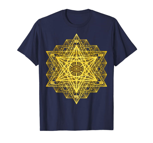 Awaken Third Eye Sacred Geometry Tetrahedron Metatron Cube T-Shirt