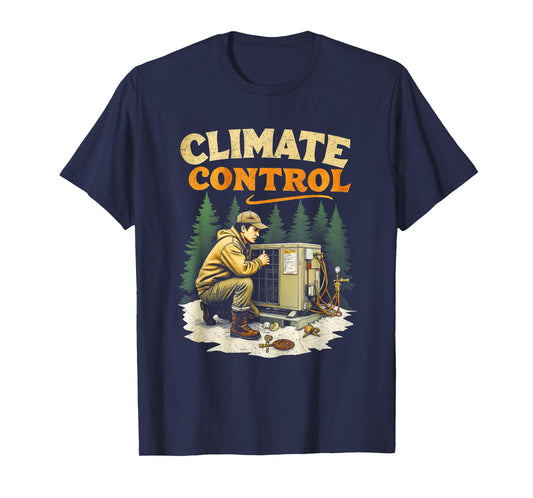 Climate Control Skeleton HVAC Technician Pride Hardworking T-Shirt