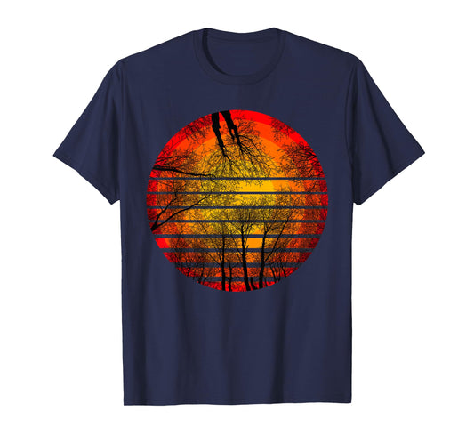 Trees Wildlife Nature Vintage Forest and Sunset. T-Shirt