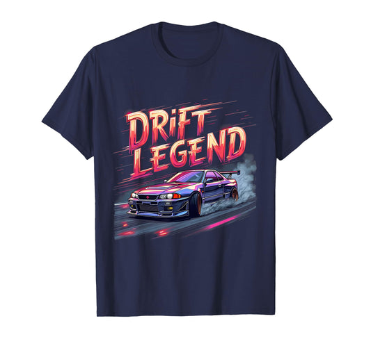 Drift Legend Retro JDM Racer Neon Car Motorsport Design T-Shirt