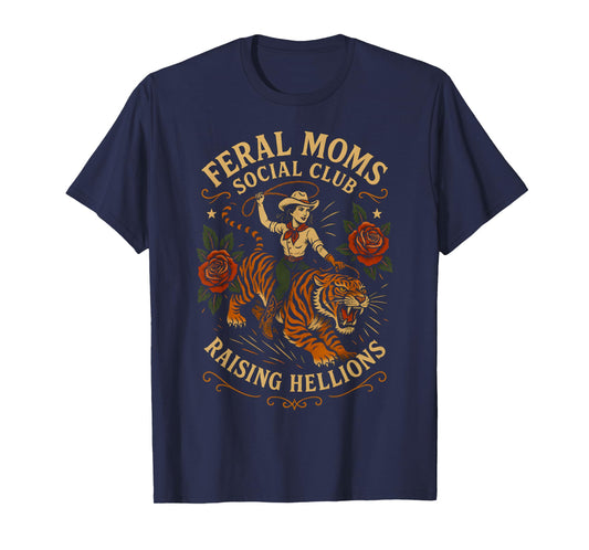 Retro Cowgirl Western Feral Moms Social Club Vintage T-Shirt