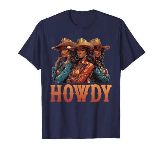 African Melanin Cowgirl Rodeo Western Black History Month T-Shirt