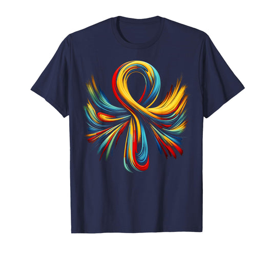Cool Egypt Ankh Key of Life Symbol In Abstract Art Style T-Shirt