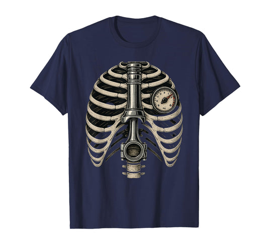 Piston Pulse Car Auto Mechanic, Engine Piston Skeleton T-Shirt