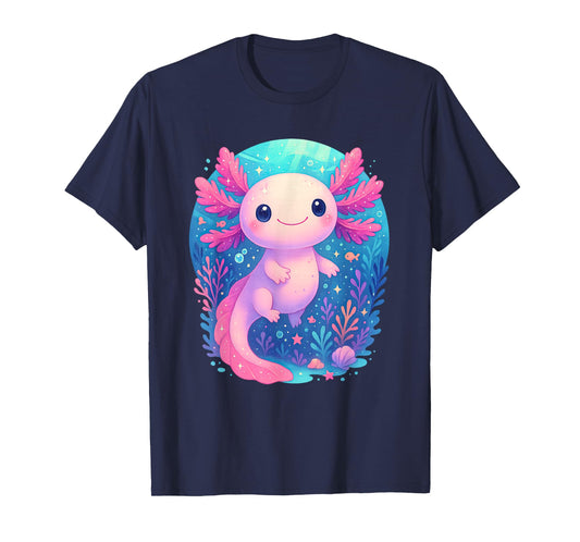 Cute Pastel Axolotl Underwater Ocean Animal T-Shirt