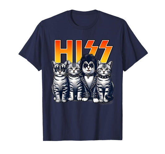 Hiss Funny Cat Lover Funny Cats Kittens Rock Rockin Cat Own T-Shirt