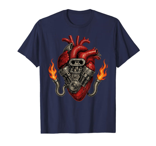 Heart of Car Mechanic Engine, Auto Car Garage Lover T-Shirt