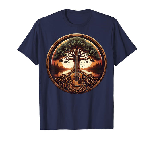 Acoustic Guitar Tree Of Life Nature Of Music Guitarist T-Shirt