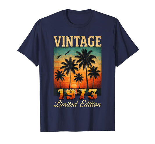Vintage 1973 Limited Edition Sunset Palm Trees 52th Birthday T-Shirt