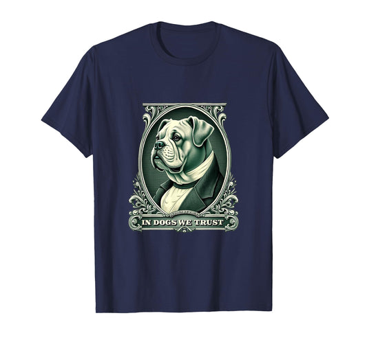 In English Bulldog We Trust Funny Vintage Bulldog Dog T-Shirt