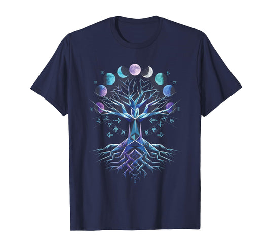 Yggdrasil Norse Tree Life Phases Viking T-Shirt