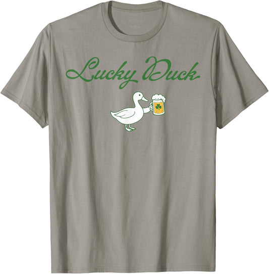 St Patrick's Day Lucky Duck Saint Paddy's Day Irish Beer T-Shirt - T-Shirt | Sand