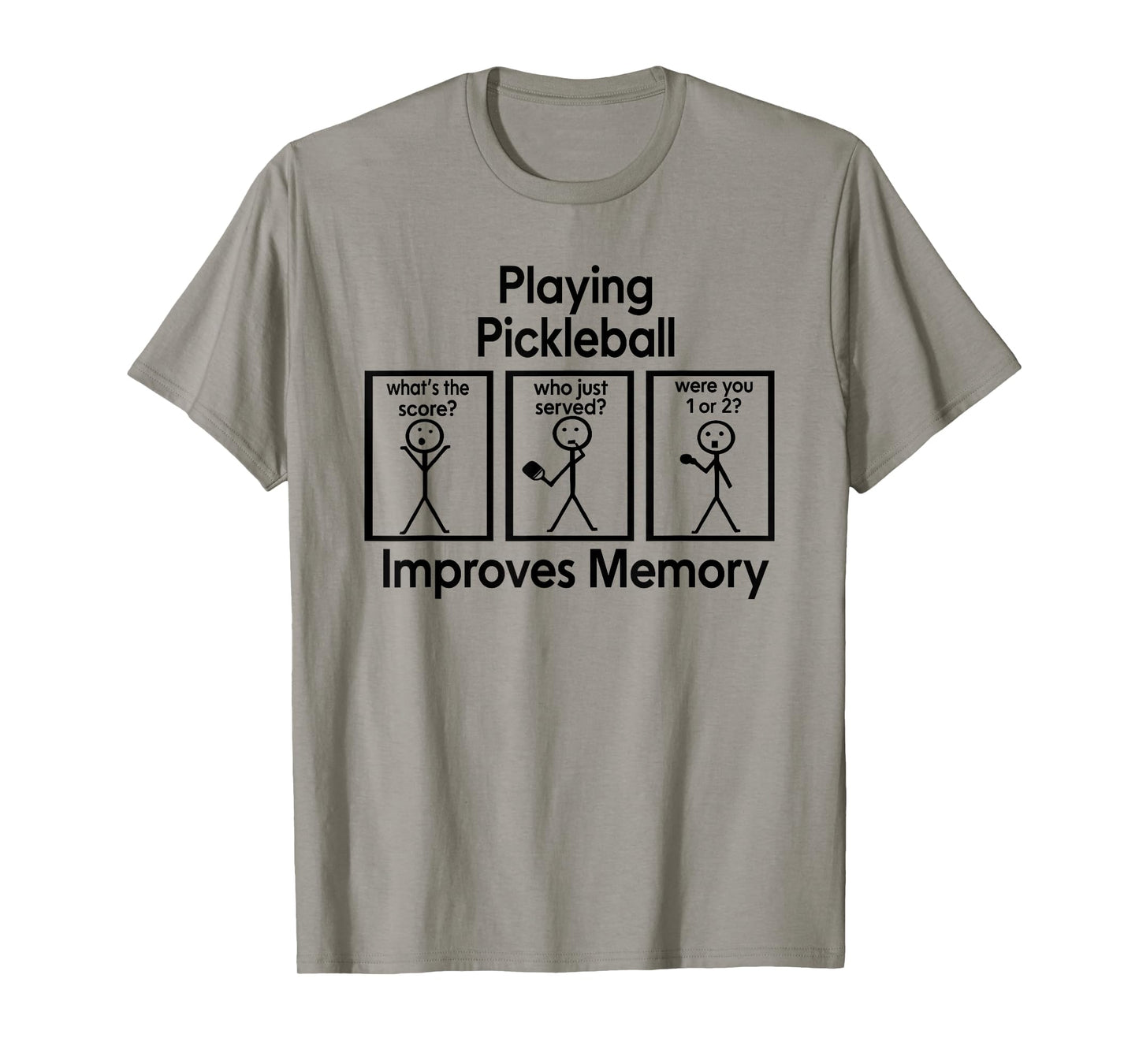 Funny Pickleball Memory Joke, Stick Figure Design T-Shirt
