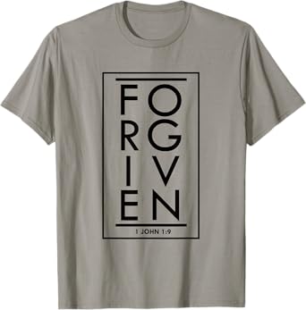 Forgiven 1 John 1:9 Bible Scripture Verse Christian T-Shirt