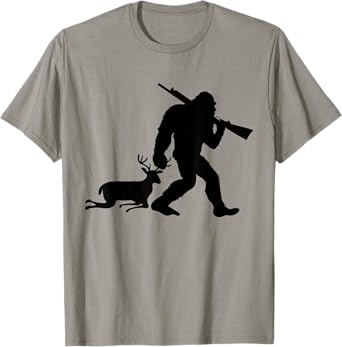 Funny Bigfoot Deer Hunting Sasquatch Dad Men Wildlife Hunter T-Shirt