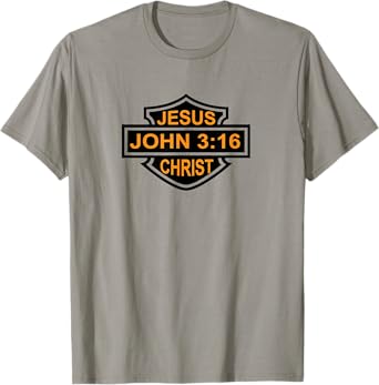 Jesus Christ John 3:16 Gospel Christian Biker Emblem T-Shirt T-Shirt