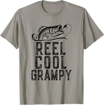 Reel Cool Grampy Fishing Fisherman Funny Retro T-Shirt