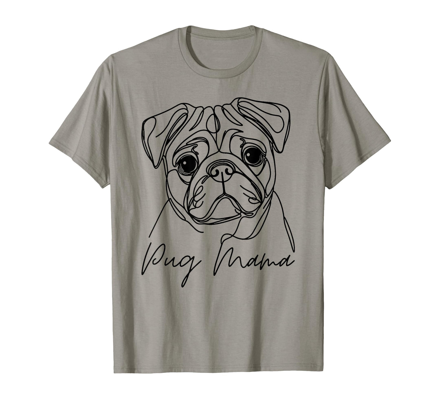 Pug Mama Pug Mom Cute Line Art Dog Artistic T-Shirt