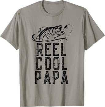 Reel Cool Papa Fishing Fisherman Funny Grandpa Retro T-Shirt