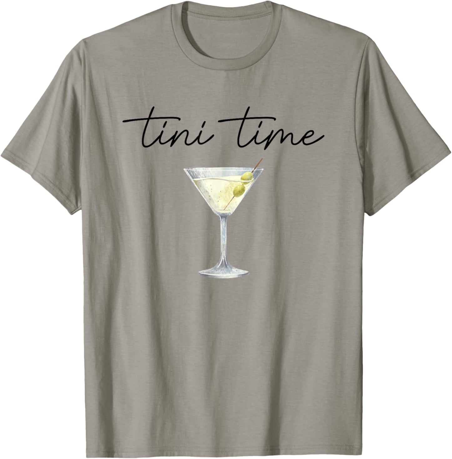 Tini Time Martini Drinking Cocktail Womens Graphic T-Shirt
