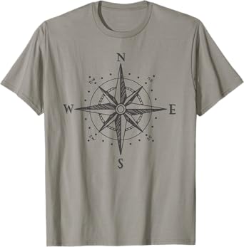 Vintage Compass North South East West Sailing Retro Design T-Shirt