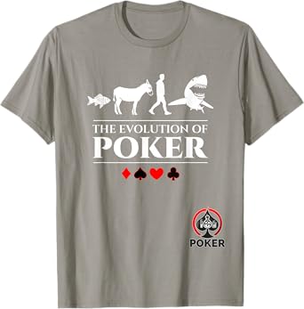 The Evolution of Poker Fish Donkey Man Card Shark T-Shirt