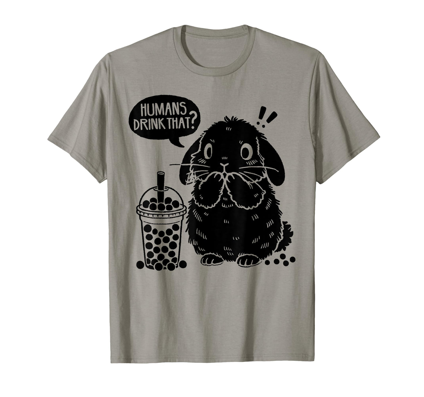 Holland Lop Rabbit and Boba Tea Funny Bunny Bubble Tea Lover T-Shirt