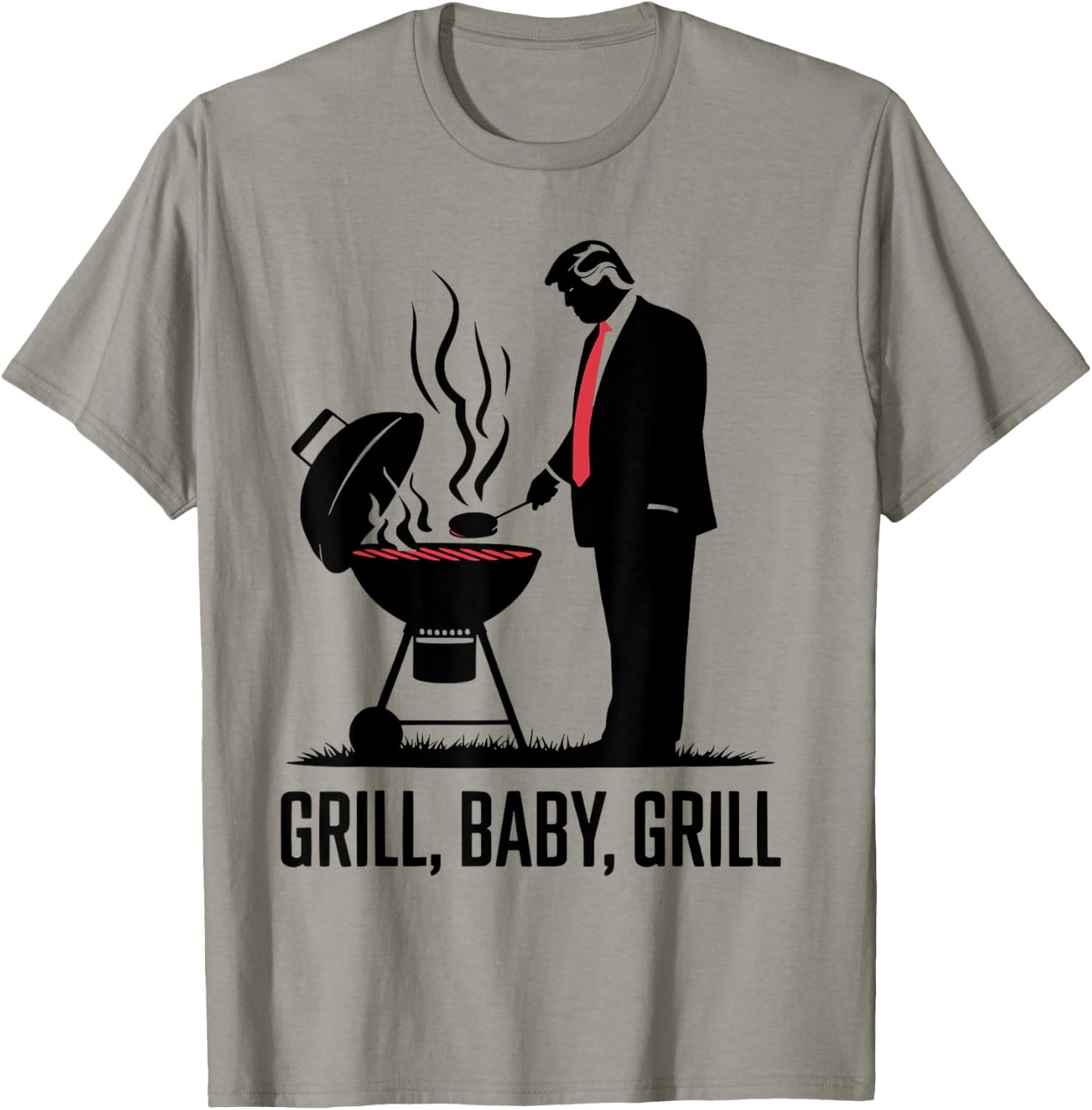 Grill Baby Grill Funny Trump Silhouette 4th Of July Bbq T-shirt
