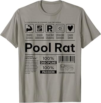 Funny Pool Rat Swimmer, Pool Rat Definition Swimming Lover T-Shirt