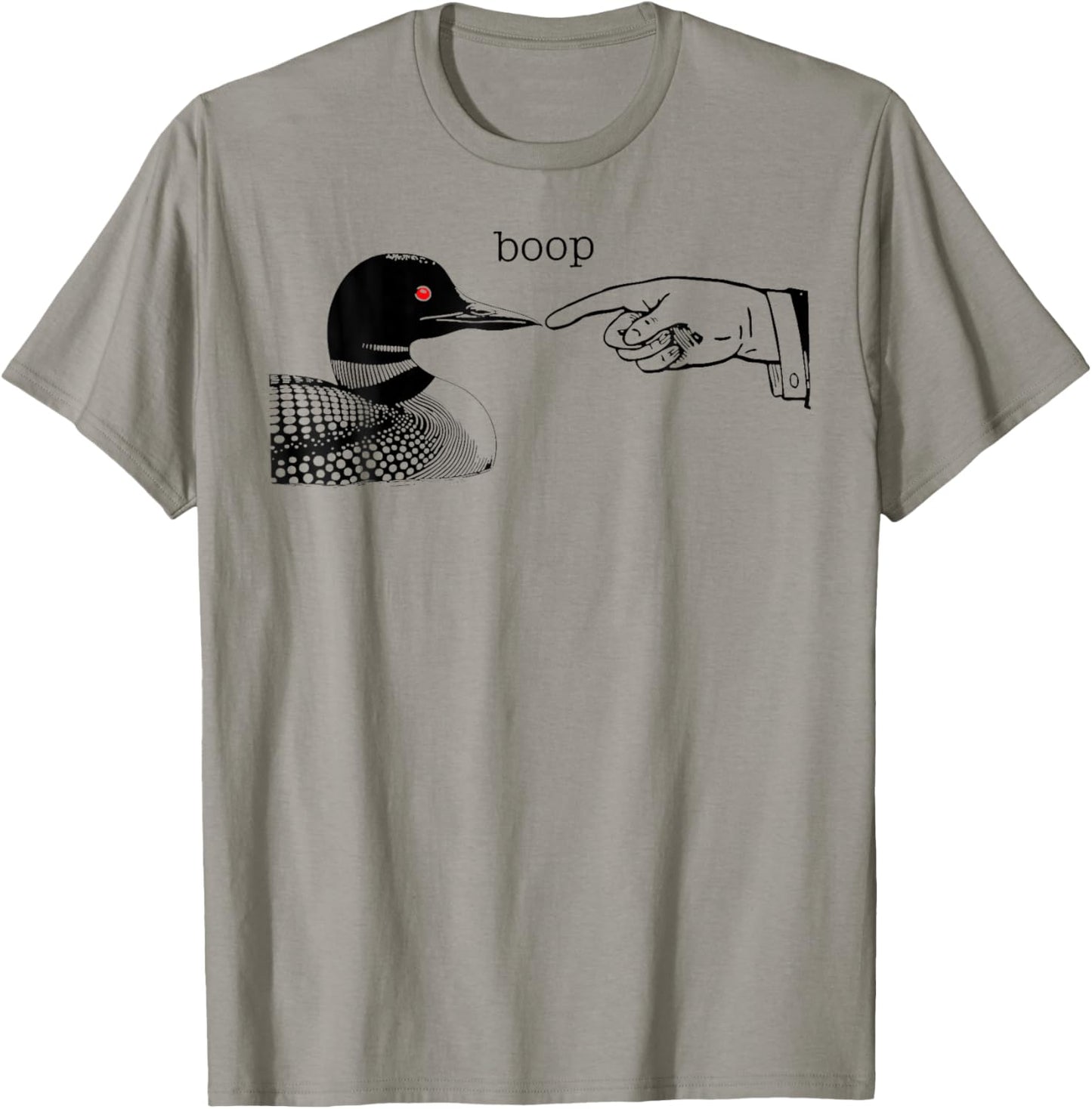 Loon Boop With Pointing Hand Human Funny Water Bird T-Shirt