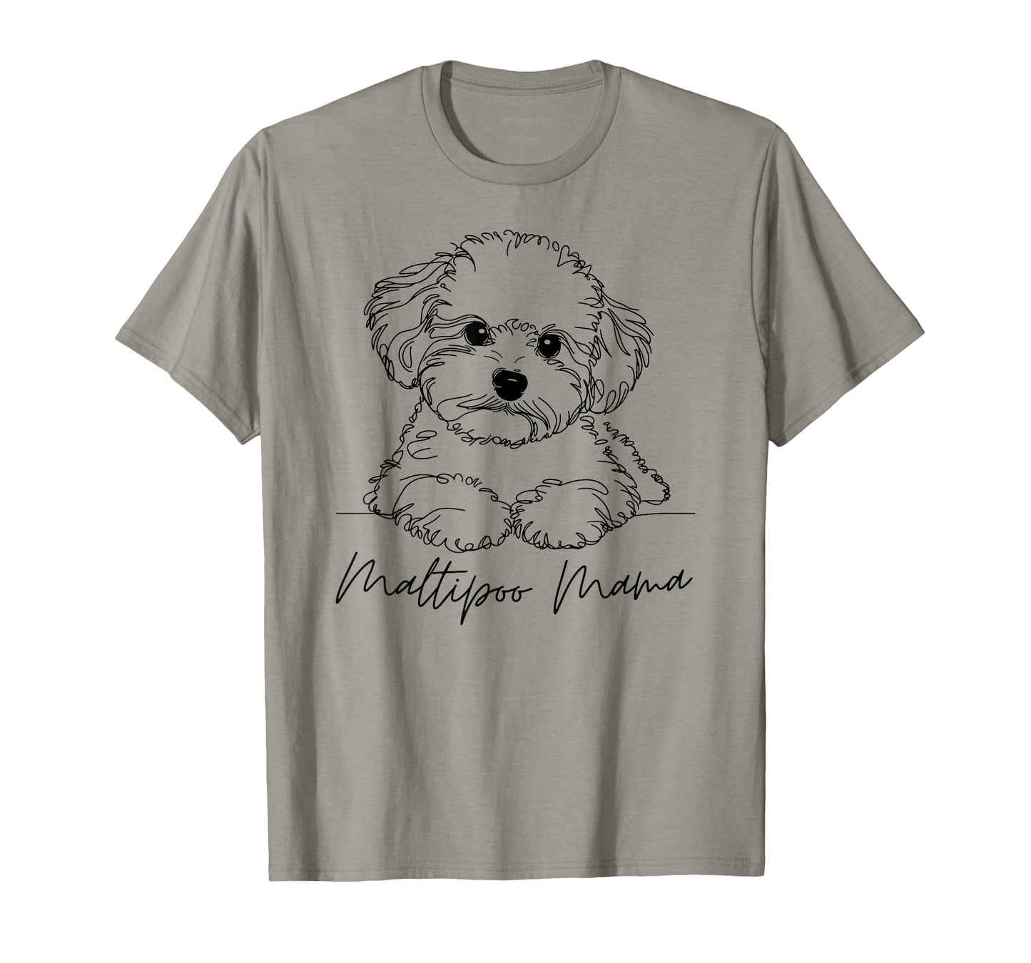Maltipoo Mama Maltipoo Mom Cute Line Art Dog Artistic T-Shirt
