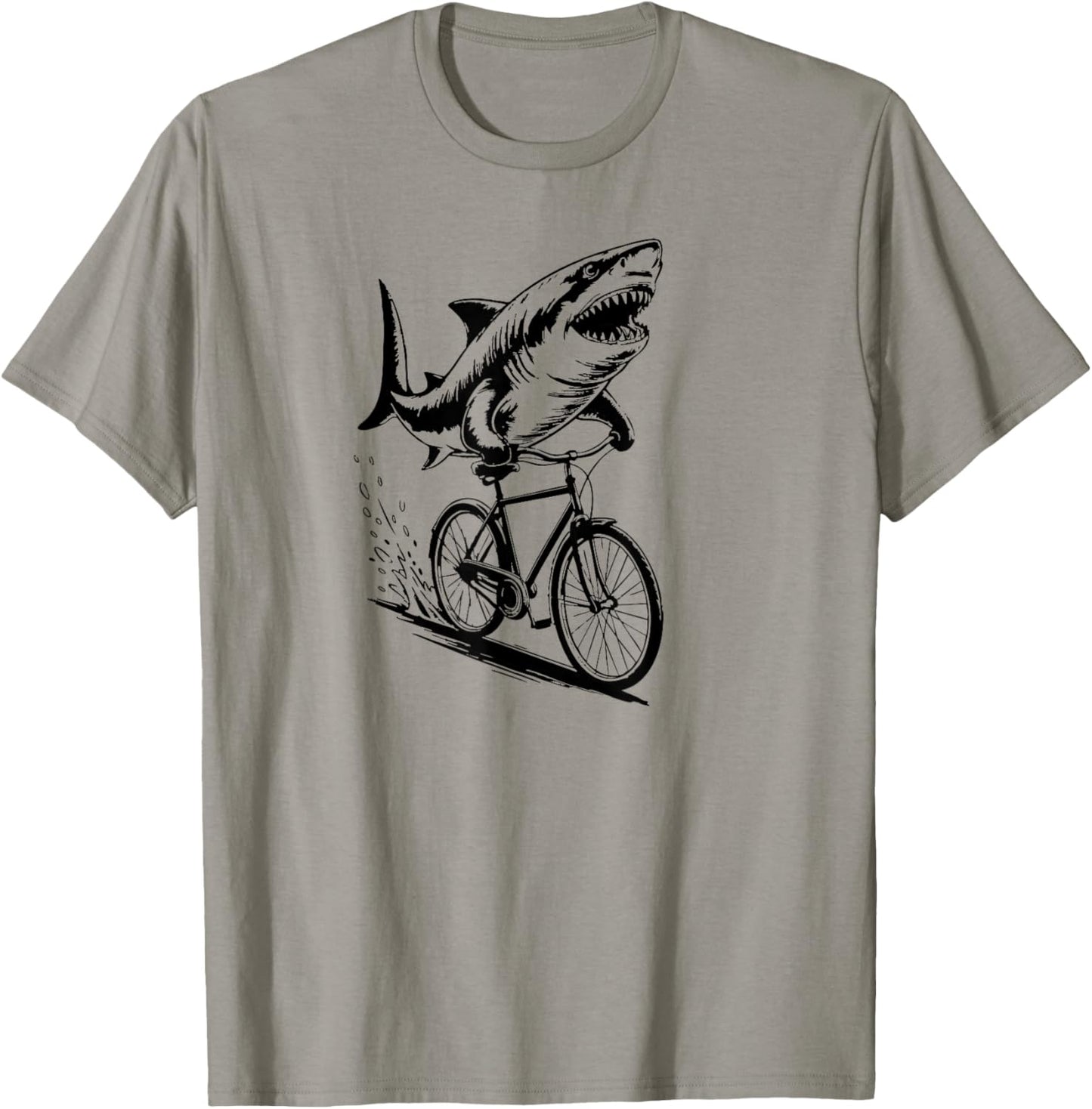 Shark on a Bike Bicycle Beach Great White T-Shirt
