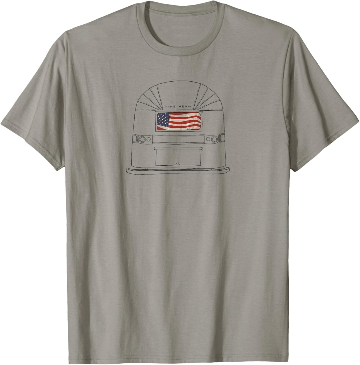 Retro 60s Airstream USA Patriotic Flag Wanderlust T-Shirt