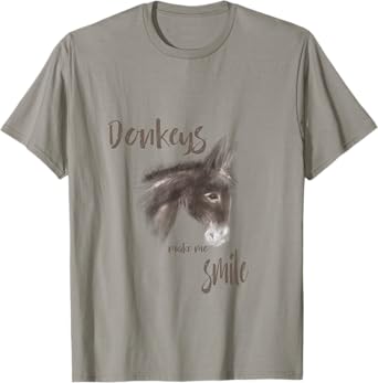 Donkeys Make Me Smile Cute Donkey T-Shirt T-Shirt