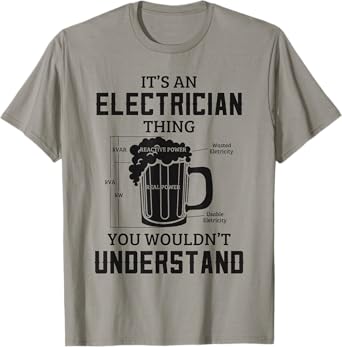 Funny Electrician Lineman Wireman Electrical Engineer Beer T-Shirt